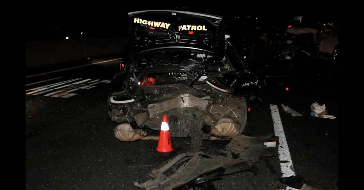Tesla Driver Says He Was Asleep on FSD When He Crashed Into a CHP Patrol Car