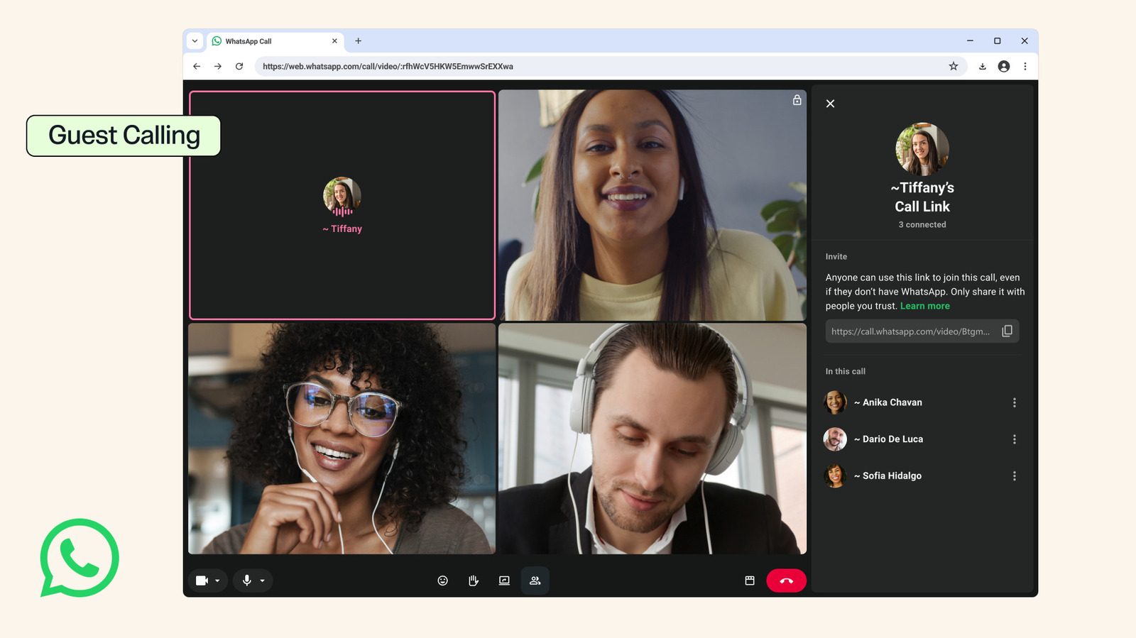 WhatsApp Now Lets People Without an Account Join Calls From a Browser